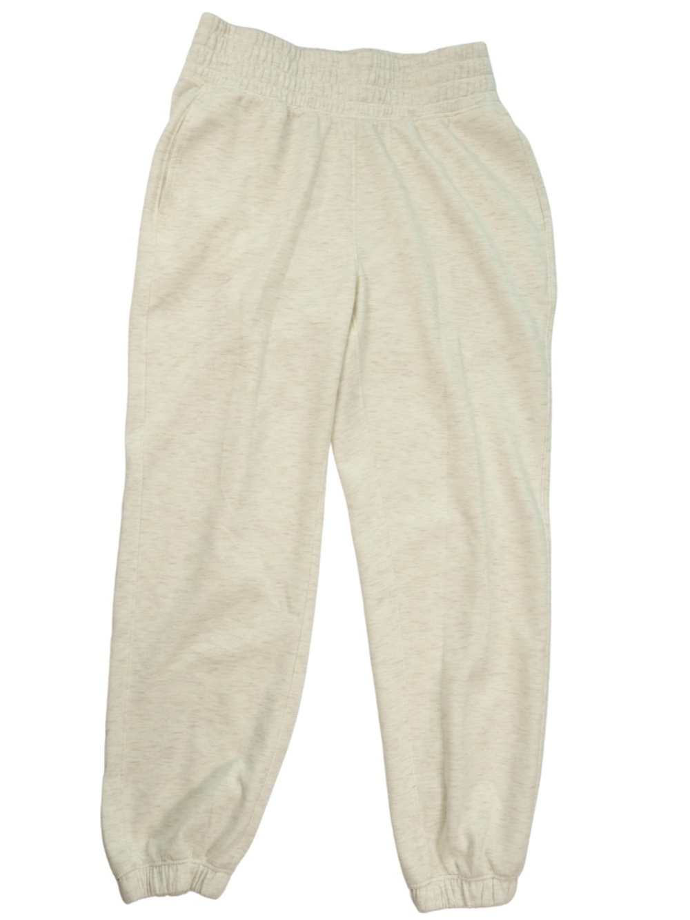 90 Degree by Reflex Heathered Cream High Rise Jogger Sweatpants S